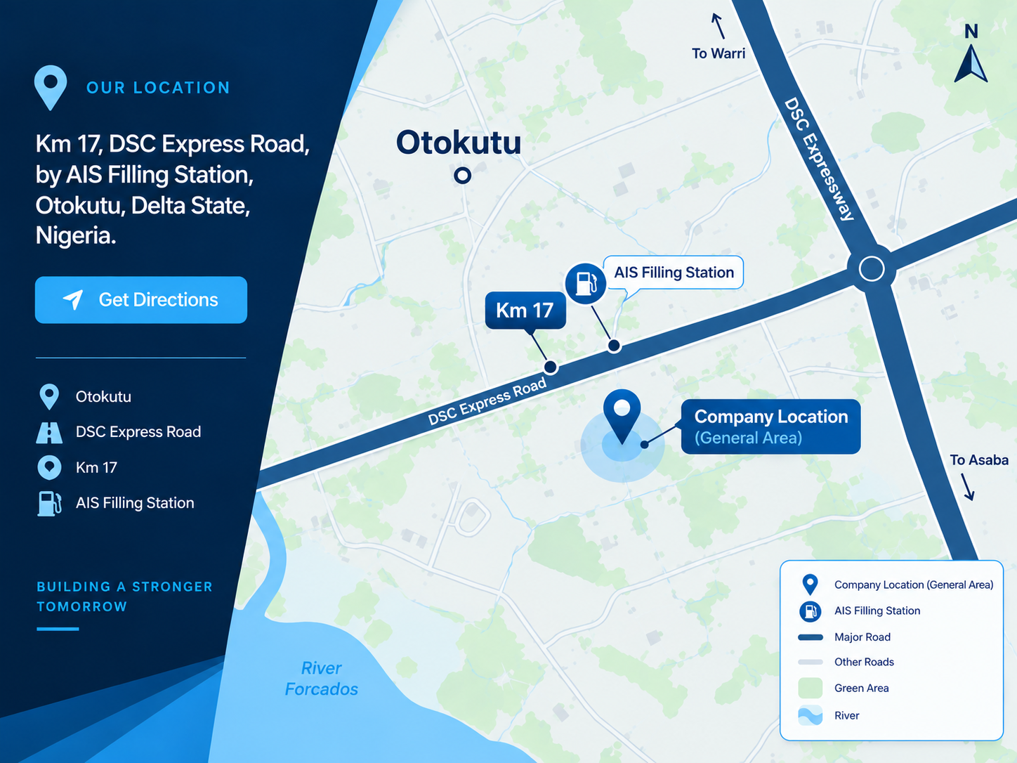 [LOCATION / MAP PLACEHOLDER — Km 17, DSC Express Road, Otokutu, Delta State]